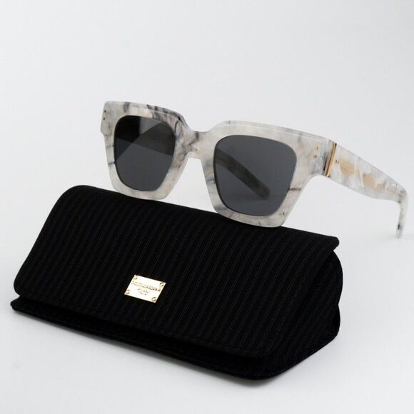 NEW D&G DG4413 342887 Grey Marble Grey Square Unisex Sunglasses main image 12